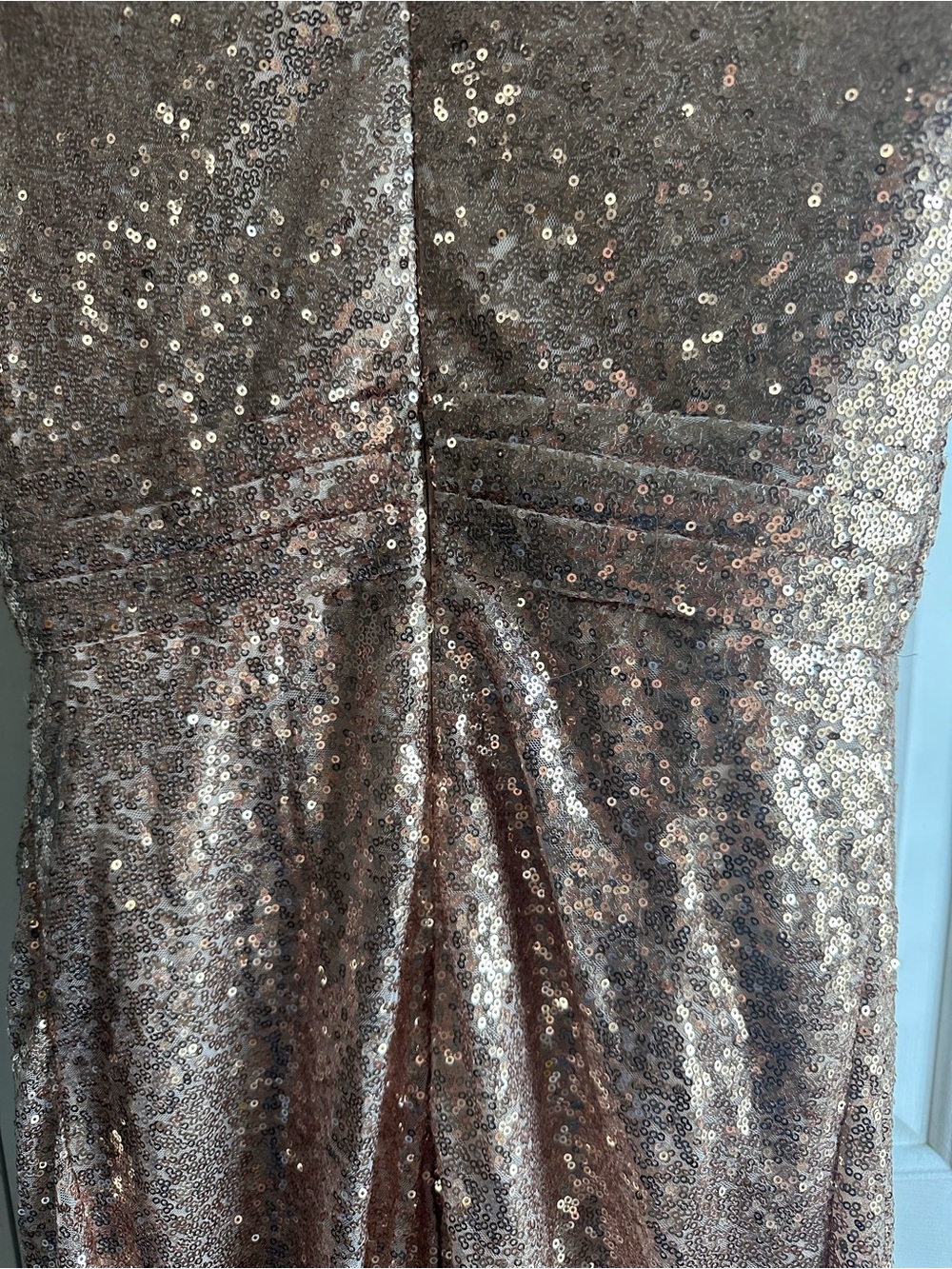 Rose Gold Sequin Surplice Maxi Dress – Formal Gown by Ada’s Bridal. Size 4 - Picture 7 of 12